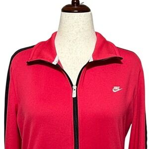 Nike Track Jacket Womens XXL Red Full Zip Stretch Athletic Retro